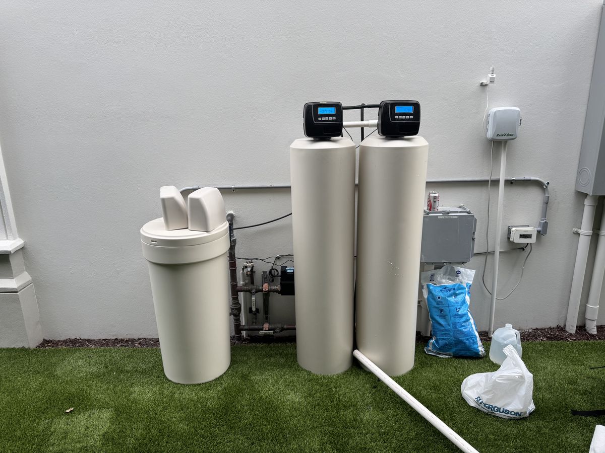 Whole-house water filter and water softener system installed by Clearview