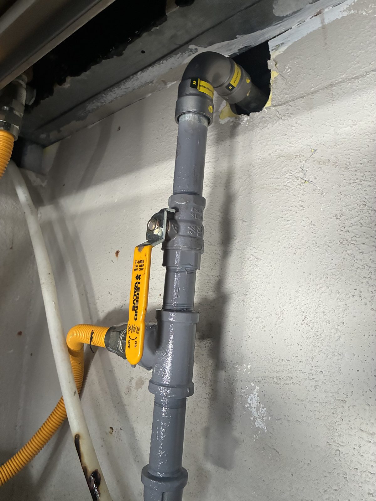 Gas shutoff valve installed on a new gas line by Clearview Plumbing & Gas